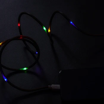 Volumen Kontrol-LED Lys Kabel-Data USB Oplader Kabel til din Android-Telefon