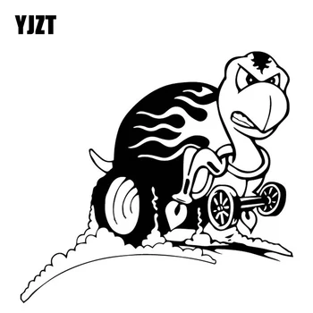 YJZT 17.3 CM*16CM Skildpadde Kreative Bil Klistermærker Udsmykning Af Kroppen Bil Vinyl Decal Tilbehør Sort/Sølv C4-1333