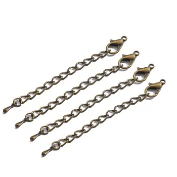 10 sæt/taske 5,5 cm Metal Jern Hale Kæde Dråbe Vand karabinlås til gør det selv Kvinde, Armbånd, Halskæde Smykker at Gøre Tilbehør