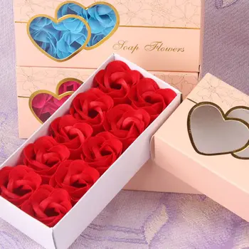 10stk Kunstige Duftende Rose Petal Buket Valentine ' s Day gaveæske Badekar Krop Blomst Sæbe Gave Bryllup Part Fordel Home Decor .