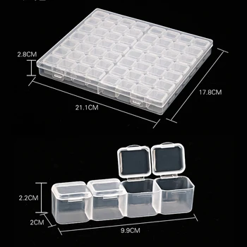 112 Grid Diamant Maleri Bor Opbevaring Tilfælde, 2 Pack Perler Arrangør Storage Container til Diamond Maleri, Flerfarvet Box