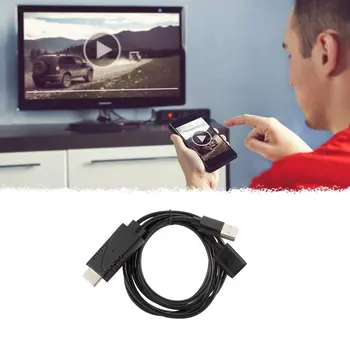 2-i-1 USB-hun til HDMI han HDTV Adapter Kabel til Android til iPhone 7/7plus/6s 6 plus AC1068 Adapter Kabel