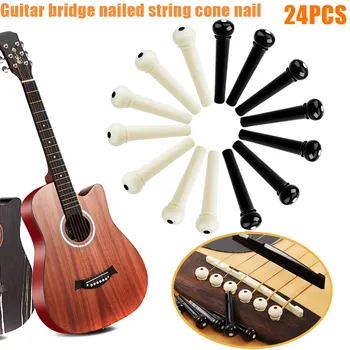 24pcs Guitar Streng Negle Bridge Pin Solid Kegler Del Reparation Plast Tilbehør &T8