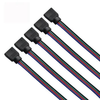 2stk 4pin led-connector extension cable 4 pin Ingen Lodning på Kabel-PCB Board Wire hun Stik til 3528/5050 RGB led strip