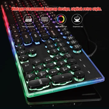 3-Farve Baggrundsbelysning Pro spillemaskine Handfeel USB-Tastatur Mms-Belysning Farve LED USB-Kabel
