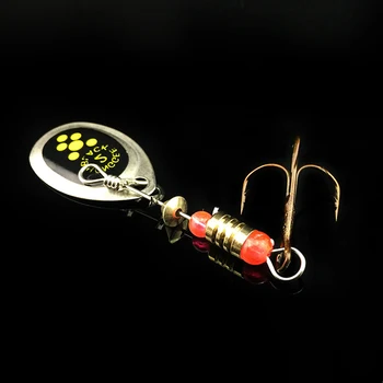3pcs Metal Spinner Ske Fiskeri Lokker 2,2 g/6cm Med trekrog Kunstige Fisk Bass Fishing Tackle