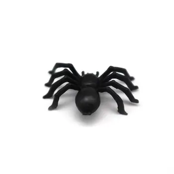 50x Plast Sort Spider Trick Toy Halloween Haunted House Prop Indretning