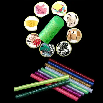5Pcs/sæt Farvede Hot Melt Lim Pinde 7mm Selvklæbende Diverse Glitter Glue Sticks Professionel For Elektrisk Lim Pistol Håndværk Reparation