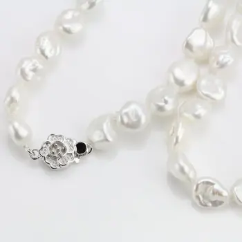 8MM Hvid Farve Keshi Perle Smykker,Uregelmæssig Barok Freshwaer Perle Halskæde i Klassisk Brudepiger Kvinder Gave Smykker