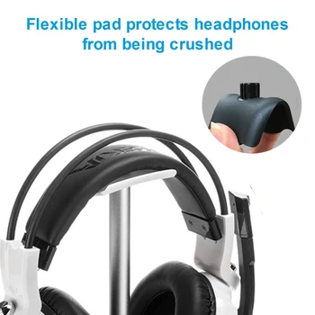 AILEHKUO Ny Hovedtelefon Stå Tabel Headset Holder Klassisk Øretelefon Stå Med Aluminium Støtte Bar Hovedstøtte ABS Ikkeryger-glider