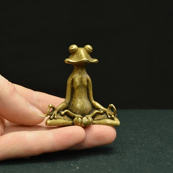 Antik Bronze Ornamenter Zen Frog Ornamenter Massiv Kobber Frø Te Pet Duft Skuffe