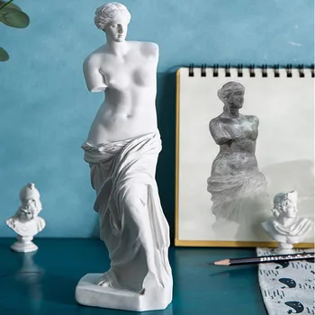 Europæiske Hjem Dekoration Harpiks Statue Moderne Abstrakt Kunst Mini Gudinde Brækket Arm Skulptur Kunst Sketch Model Kreativitet