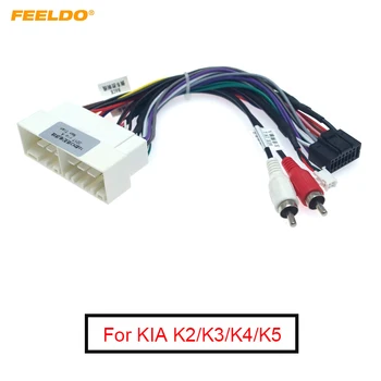 FEELDO 10stk Bil Navi Radio 16PIN Adapter Ledningsnet Til KIA K2/K3/K4/K5 Verna Audio Power Calbe Wire Plug and play