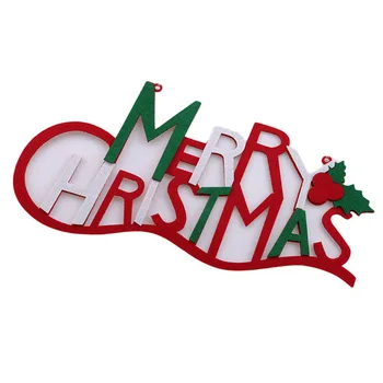 Glædelig Jul Ikke-vævet Brev Xmas Tree Pynt Julepynt Til Home Party Hængende Pendel Og Slip Ornament