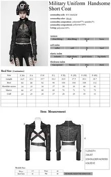 Gothic Militær Uniform Flot Blomstret Mønster Sexet Kort Frakke fashion Cosplay Kostumer Womnen cool Jakke Punk Rave WY-966XDF