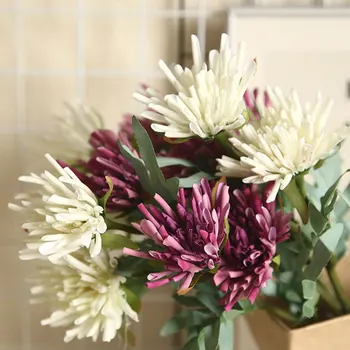 Have Kunstige Chrysanthemum Blomst Buket Rigtige Touch Falske Silke Blomster til Bryllup Dekoration Home Party Indretning