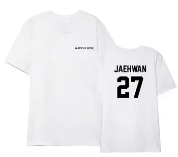 Kpop ønsker en memeber navn udskrivning, sort/hvid kortærmet t-shirt til sommeren unisex elskere o-neck t-shirt top tees