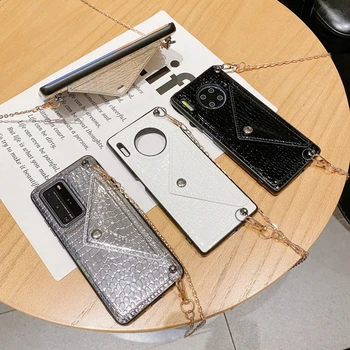 Luksus Crossbody Tilfældet for Coque Huawei P40 P30 Pro Mate 30 Pro Funda med Metal Lang Kæde Snake Læder Card Wallet Cover P40