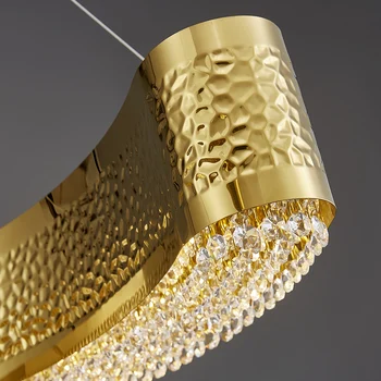 Moderne krystal lysekrone til levende værelses luksus guld hængende lampe i soveværelset runde indendørs belysning