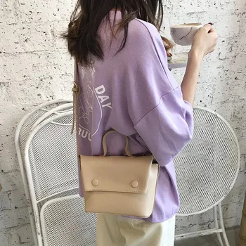 Ny koreansk Mini-messenger taske simple mode kvinders taske PU composite taske
