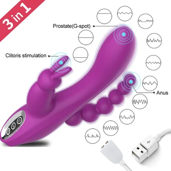 Rabbit Vibrator Penis Dildo Anal Sex, Erotisk Legetøj Til Et Par Voksne Kvindes Vagina, Klitoris Stimulator Intime Varer Masturbator