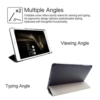 Slim Magnetisk Folde Flip PU Læder Cover Tilfældet for Asus ZenPad 3S 10 Z500M ( 9,7 tommer ) Tablet Stå shell+beskyttelsesfilm+pen
