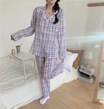 Ternet pyjamas, der passer langærmet casual sweet home service forår og efterår kvinder new style kan bæres uden nattøj