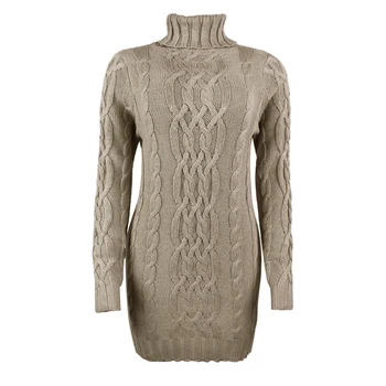 WomenTurtleneck solid farve tyk uld sweater Oversize Sweater Kjole Lady Varmt Efterår og Vinter Tøj, Strik Pullover Mujer 2021