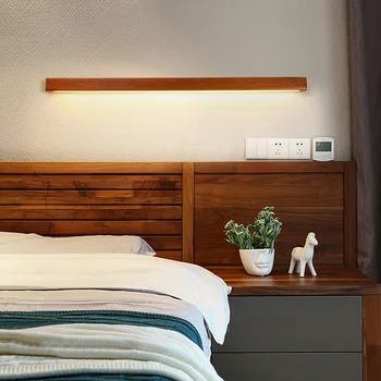 Zerouno væglamper træ patern moderne led-belysning til hotel værelse, hems, vægdekoration 60cm 80cm 120cm 220V wandlamp